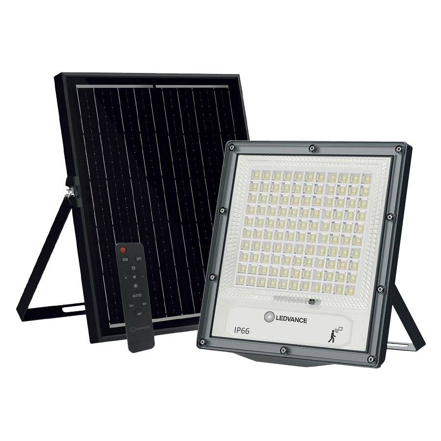 LUMINARIA LED REFLECTOR SOLAR 180W 6500K IP66 3000LM C/SENSOR Y CONTROL REM FLOODLIGHT