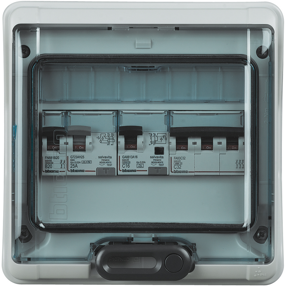 TABLERO ADOSABLE RESINA 8 POLOS IP65 200X 200X 115MM C/PUERTA BTDIN F107N8D