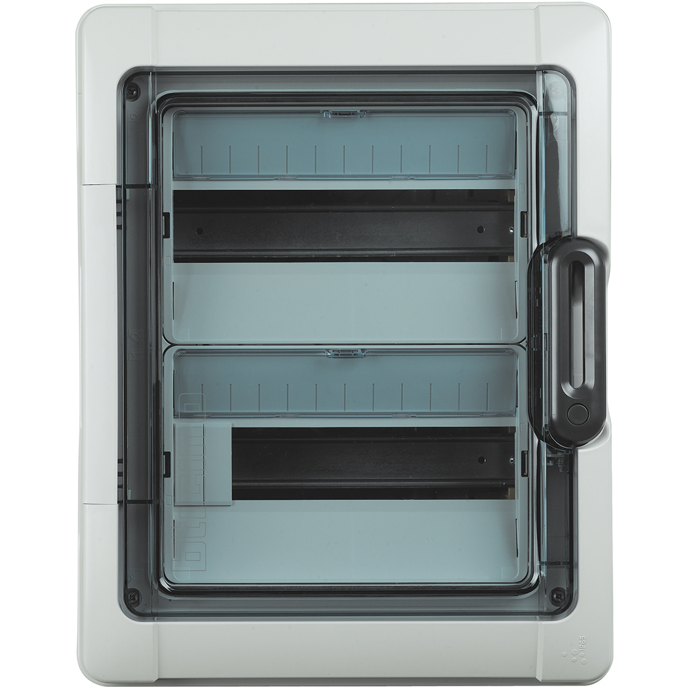 TABLERO ADOSABLE RESINA 24 POLOS IP65 432X 340X 161MM C/PUERTA BTDIN F107N24D