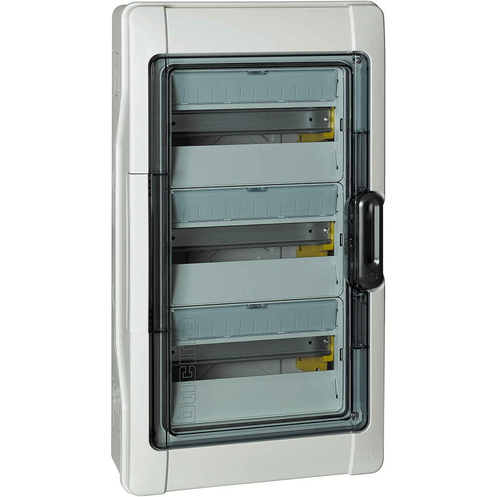 TABLERO ADOSABLE RESINA 36 POLOS IP65 622X 340X 161MM C/PUERTA BTDIN F107N36D3
