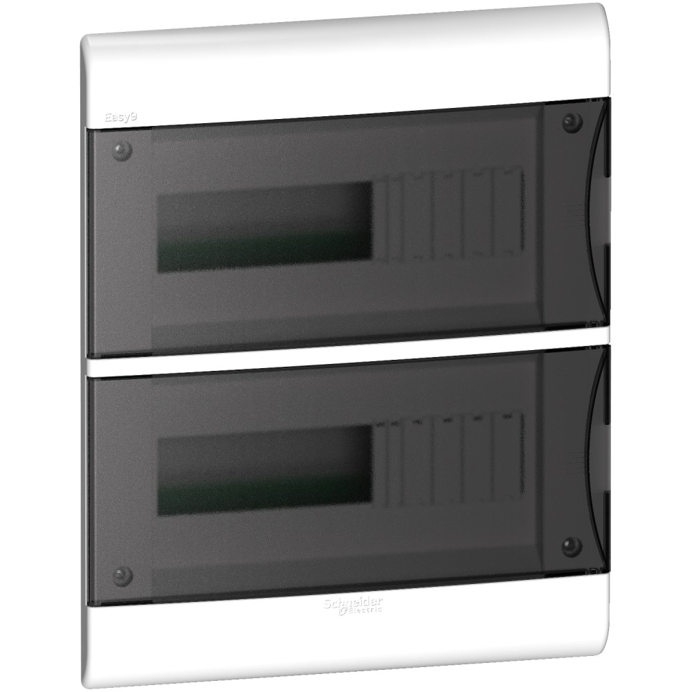 TABLERO EMPOTRABLE PLASTICO 24 POLOS IP40 385X 310X 102MM PUERTA FUME EASY9 EZ9E3424