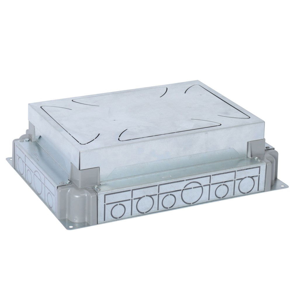 CAJA TOMACORRIENTE PISO EMPOTRABLE 8/12 MOD AUTOAJUSTABLE C/TAPA GRIS 088090