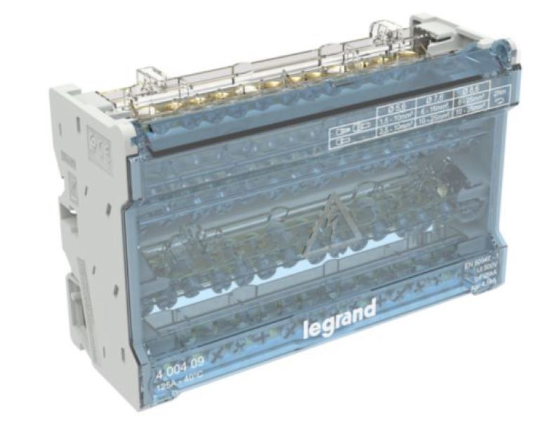 REPARTIDOR TETRAPOLAR 125A 26KA P/RIEL DIN 8 MOD 400409