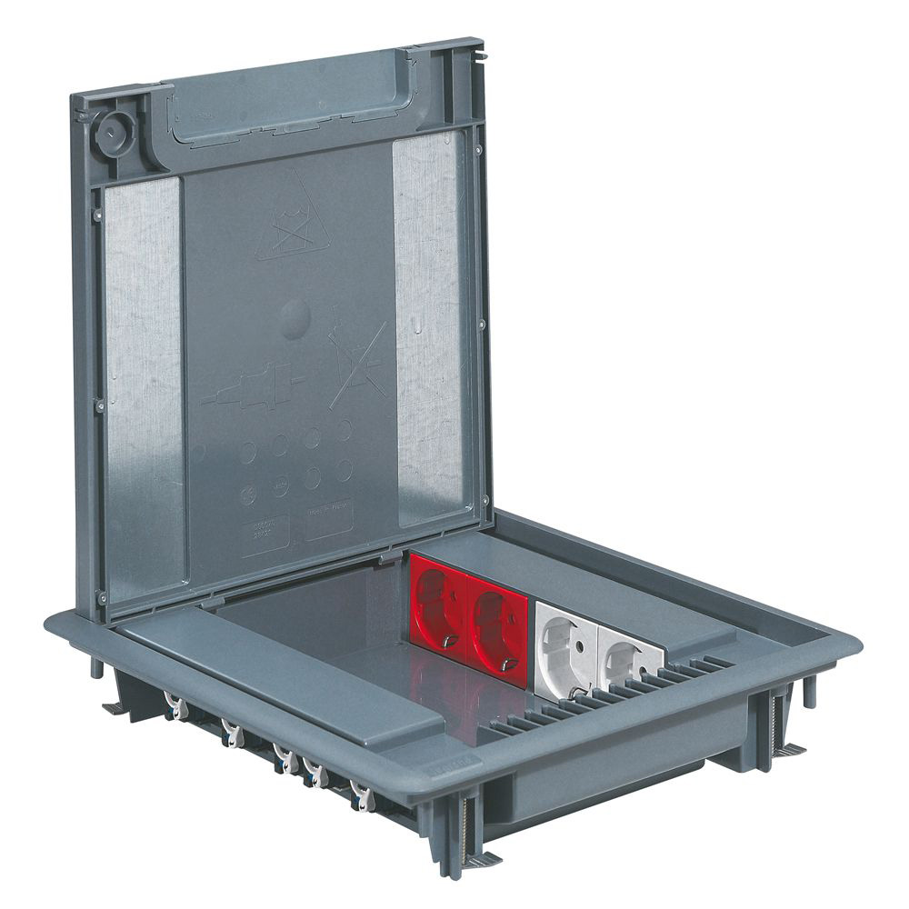 CAJA PISO ELEVADO METALICO 50MM 16 MOD C/TAPA 088070