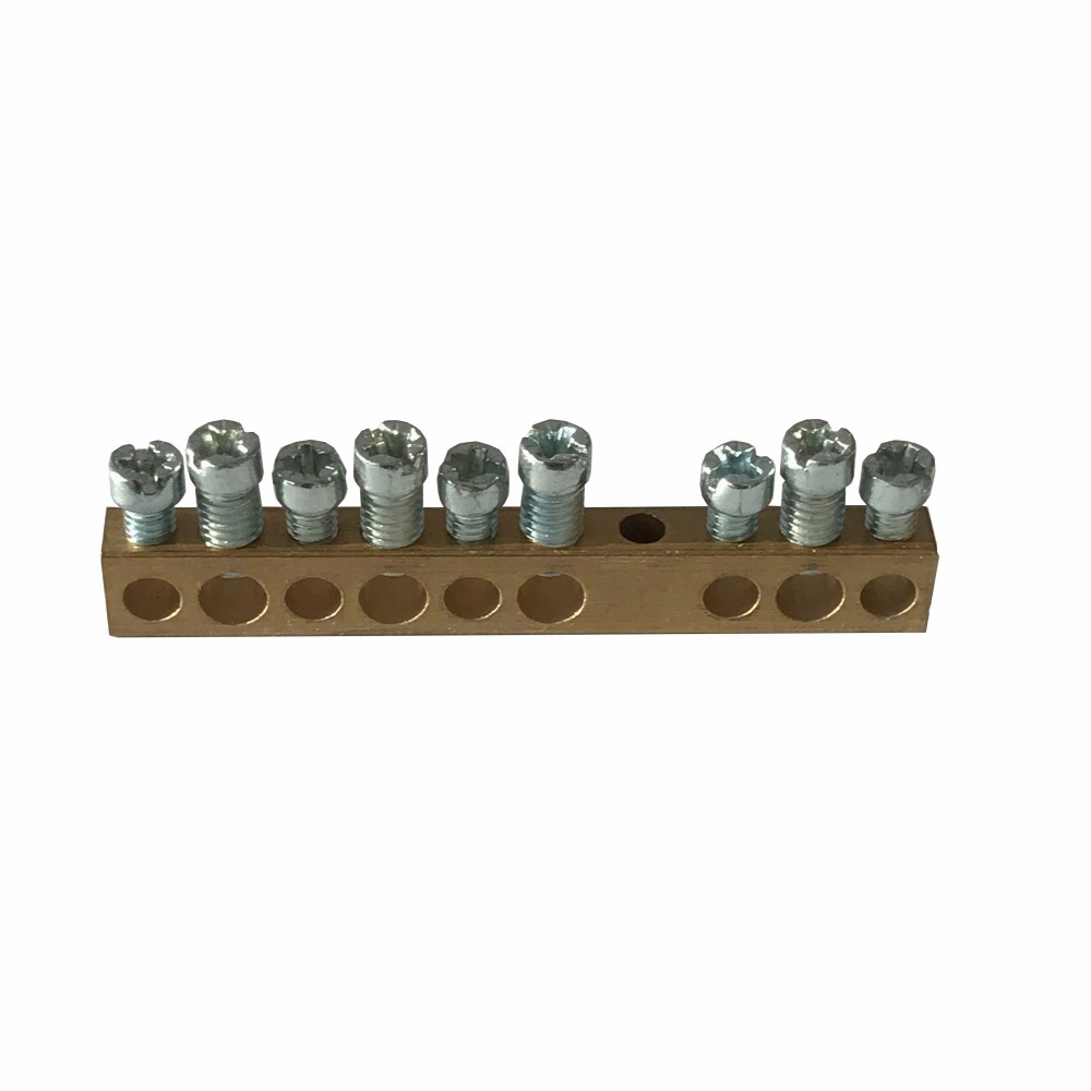 BARRA CONEXION NEUTRO/TIERRA P/CAJA 10MM2 9 TORNILLOS PRACTIBOX S 134001