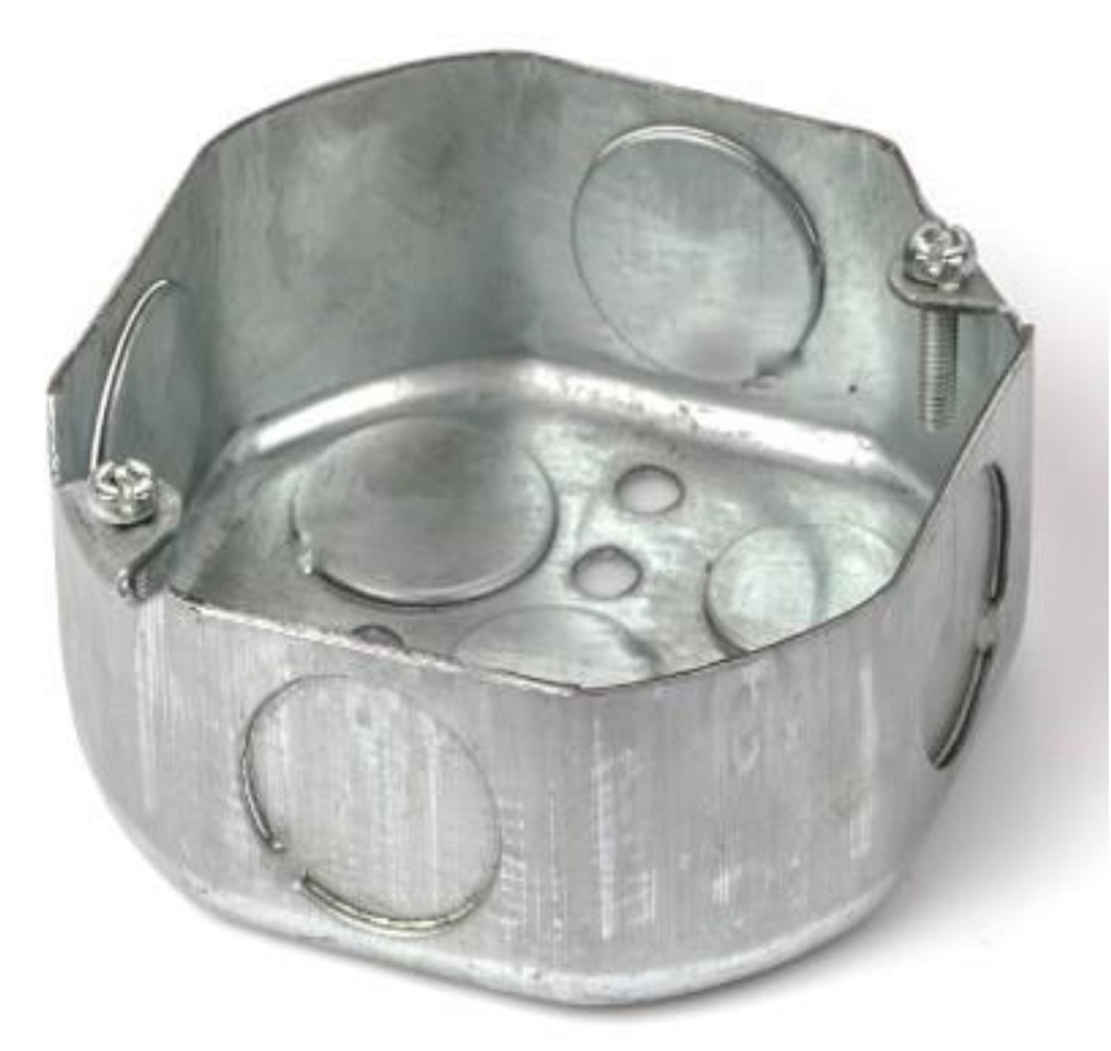CAJA OCTOGONAL EMP METALICA  100X40MM C/TROQUEL 3/4 ESPESOR 1.2MM 54151-3/4 - PST