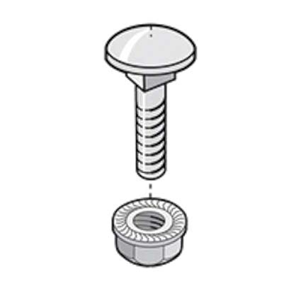 KIT FIJACION TORNILLO+TUERCA 6X20 DACROMET P/BANDEJA TIPO MALLA 100 JUEGOS CM801017