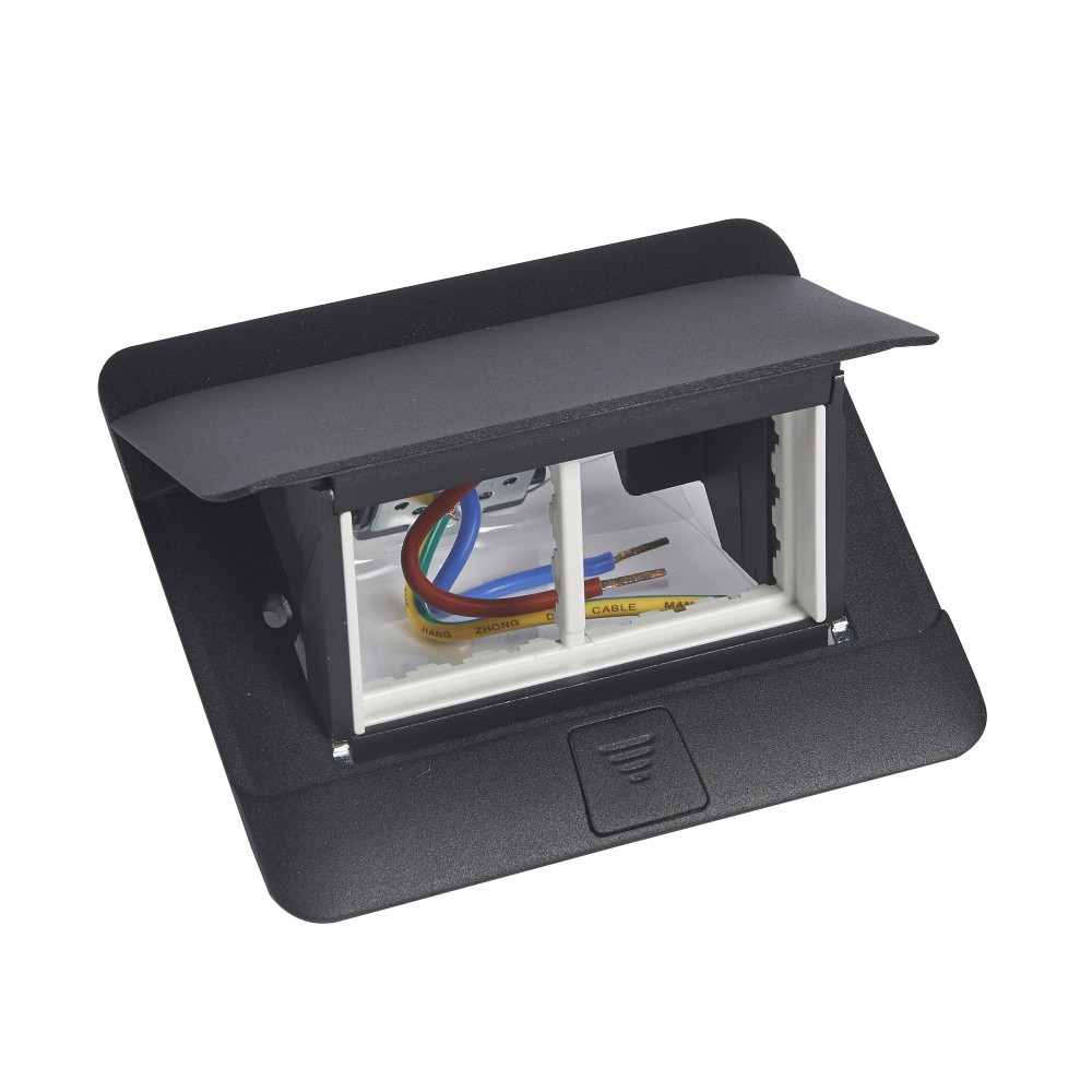 CAJA TOMACORRIENTE PISO EMPOTRABLE 4 MOD C/TAPA 054026