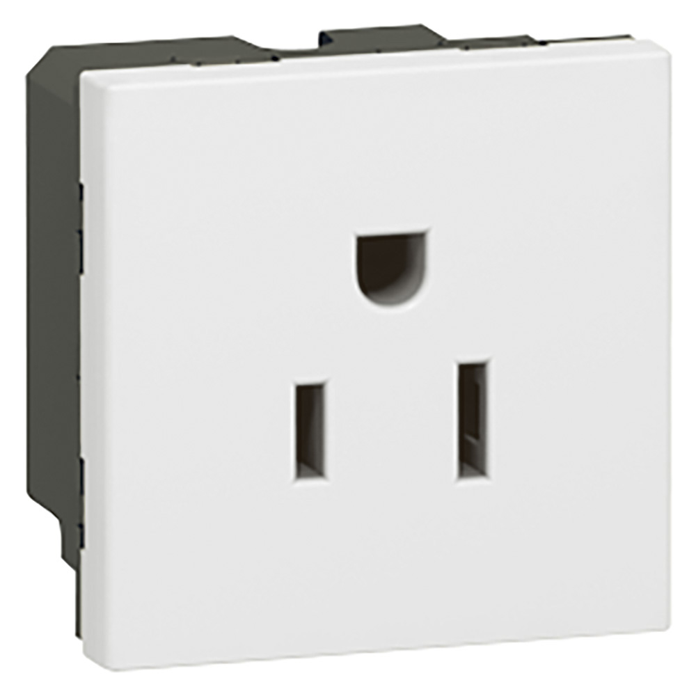 DADO TOMACORRIENTE AMERICANO 2 MOD BLANCO 2P+T 15A 127V MOSAIC 077504