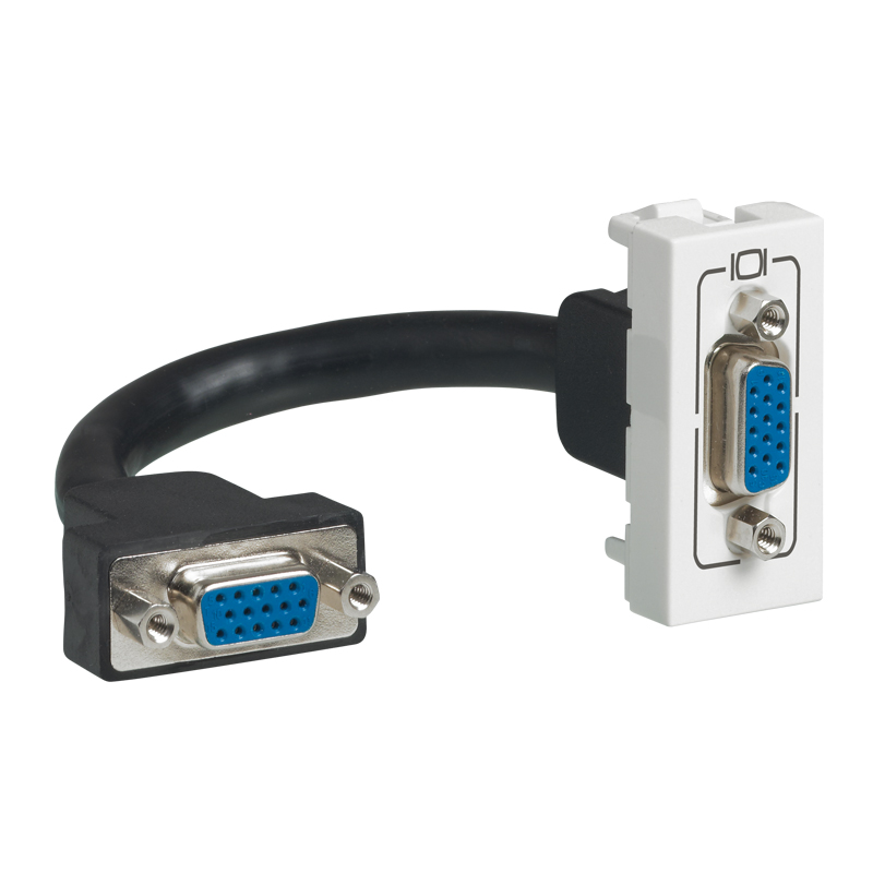 DADO TOMA VIDEO HD15 (VGA) PRECONECTORIZADA 1 MOD BLANCO MOSAIC 078777