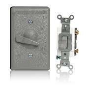 INTERRUPTOR SIMPLE HERMETICO PALANCA GRIS 277V 20A PLACA GRIS WM1SC-2GY