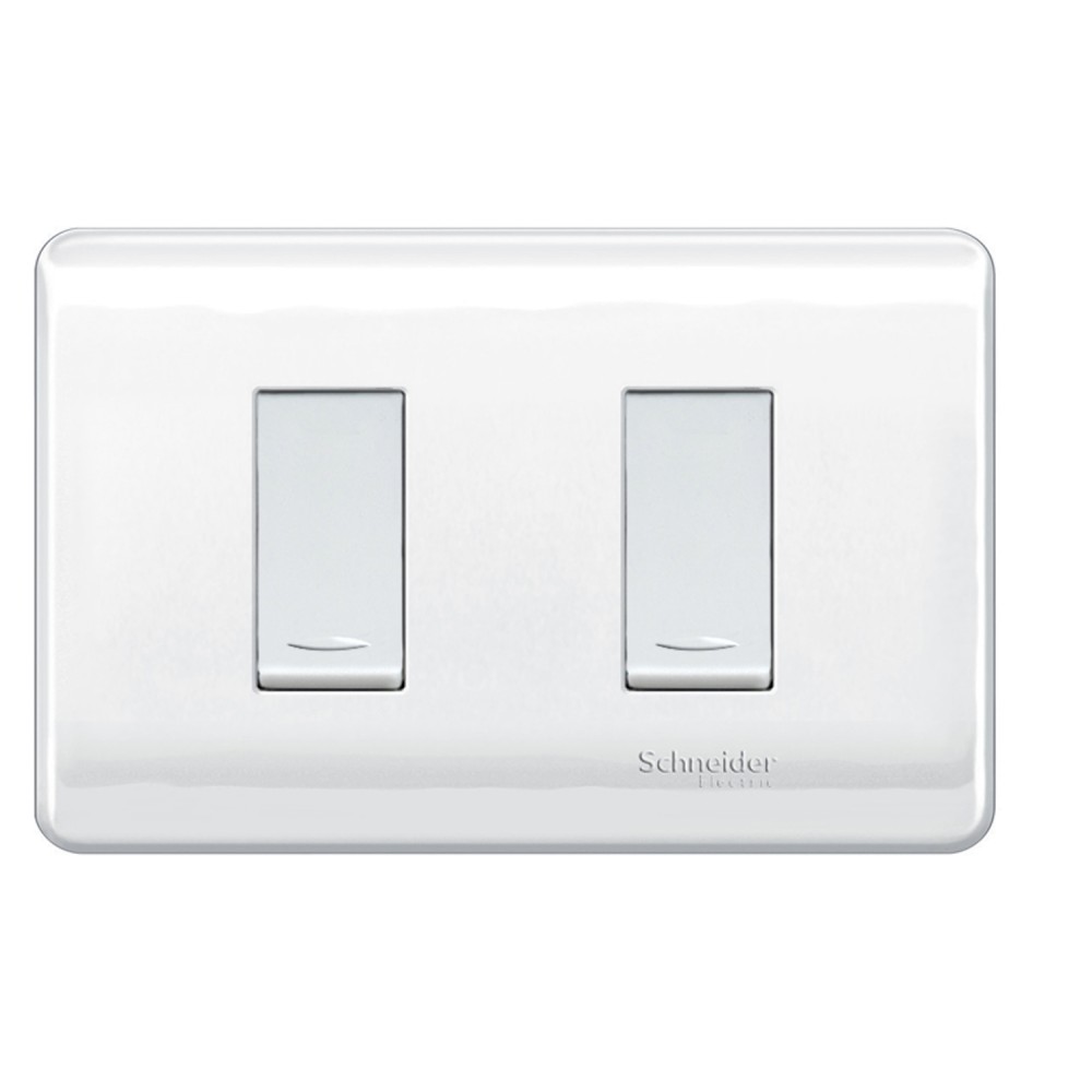 INTERRUPTOR DOBLE 1P BLANCO 250V 16A PLACA BLANCA GENESIS MWD130237502