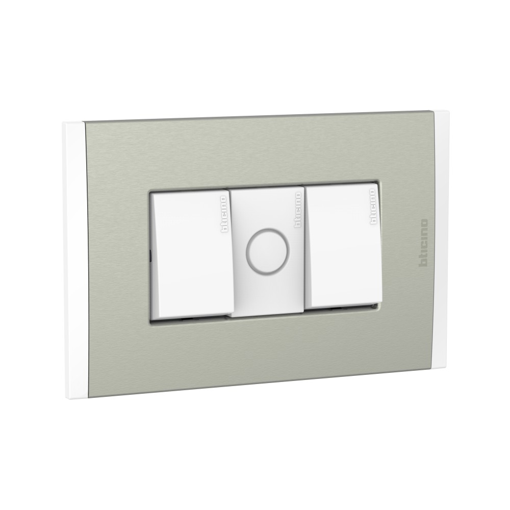 INTERRUPTOR DOBLE 3 VIAS BLANCO 250V PLACA ALUM CHAMPAGNE MODUS4 AH2201EBMC