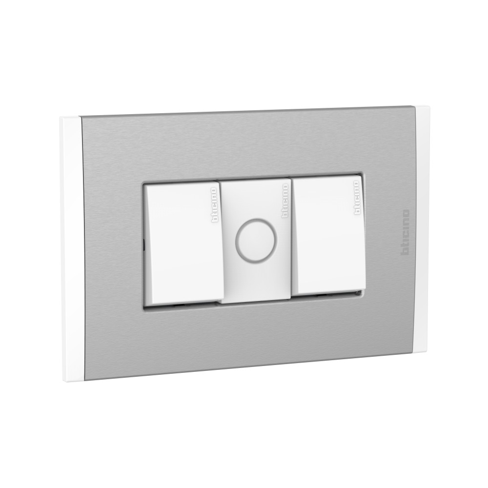 INTERRUPTOR DOBLE 1P BLANCO 250V PLACA ALUM TITANIO BLANCO MODUS4 AH2200EBMT