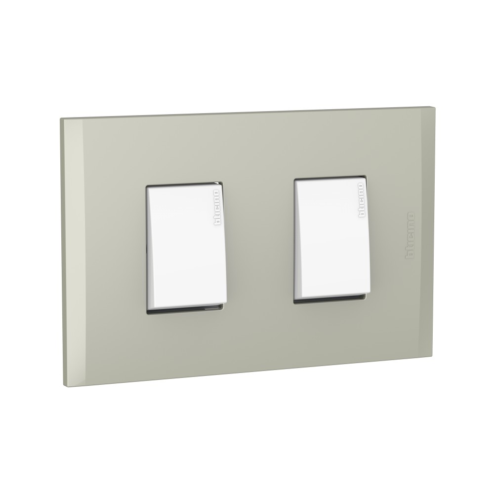INTERRUPTOR DOBLE 1P BLANCO 250V PLACA TERRA MODUS4 AH2200EBTI