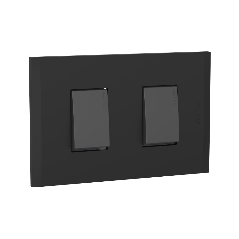 INTERRUPTOR DOBLE 3 VIAS NEGRO 250V PLACA NEGRO MODUS4 AH2201EANG