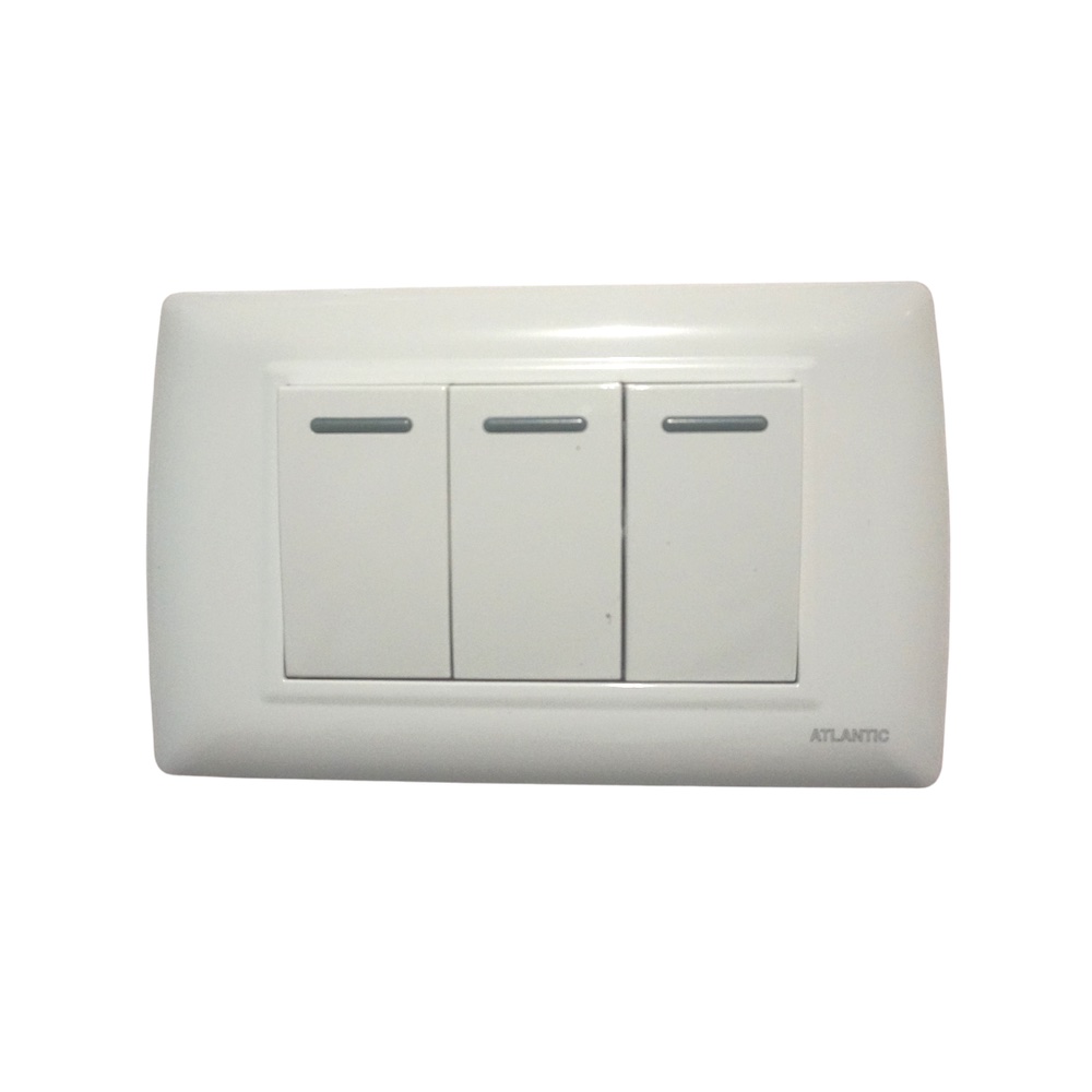 INTERRUPTOR TRIPLE 3 VIAS BLANCO 250V 16A PLACA BLANCO LP1632