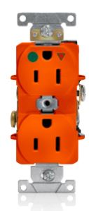 TOMACORRIENTE EMP AMERICANO DOBLE NARANJA 2P+T 15A 125V GRADO HOSPITAL 8200IG