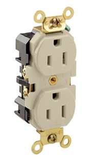 TOMACORRIENTE EMP DOBLE MARFIL 2P+T 15A 125V GRADO INDUSTRIAL 5262-I