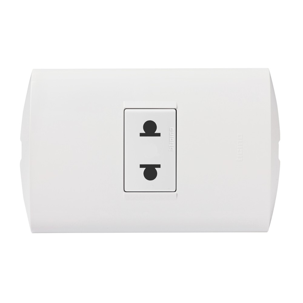TOMACORRIENTE SIMPLE UNIVERSAL BLANCO 2P 16A 250V PLACA BLANCA MODUS STYLE AE2112EB