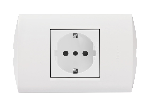 TOMACORRIENTE SIMPLE SCHUKO BLANCO 2P+T 16A 250V PLACA BLANCA MODUS STYLE AE2140EB
