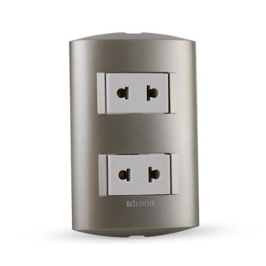 TOMACORRIENTE DOBLE UNIVERSAL BLANCO 2P 16A 250V PLACA PERLA MODUS STYLE AE2212EBNA