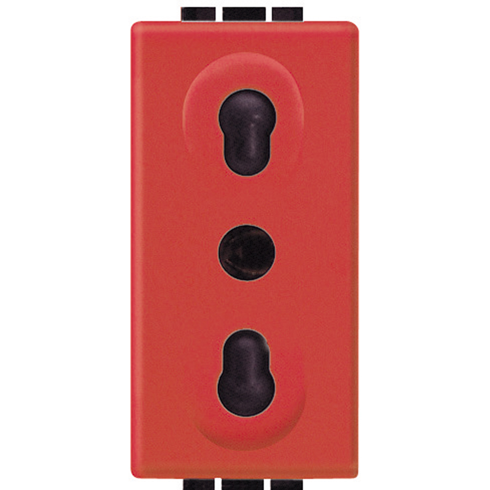 DADO TOMACORRIENTE BIPASO 1 MOD ROJO 2P+T 10/16A 250V LIVINGLIGHT L4180R