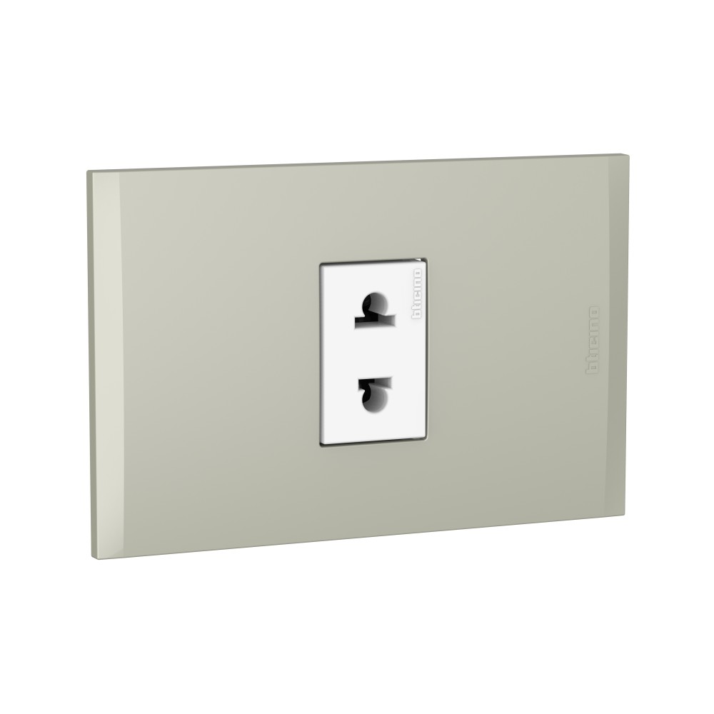 TOMACORRIENTE SIMPLE UNIVERSAL BLANCO 16A 250V C/PLACA TERRA MODUS4 AH2112E1BTI