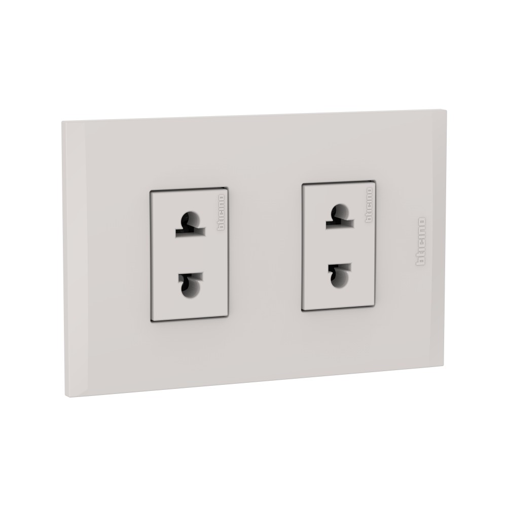 TOMACORRIENTE DOBLE UNIVERSAL ARENA 2P 16A 250V C/PLACA ARENA MODUS4 AH2112E2H