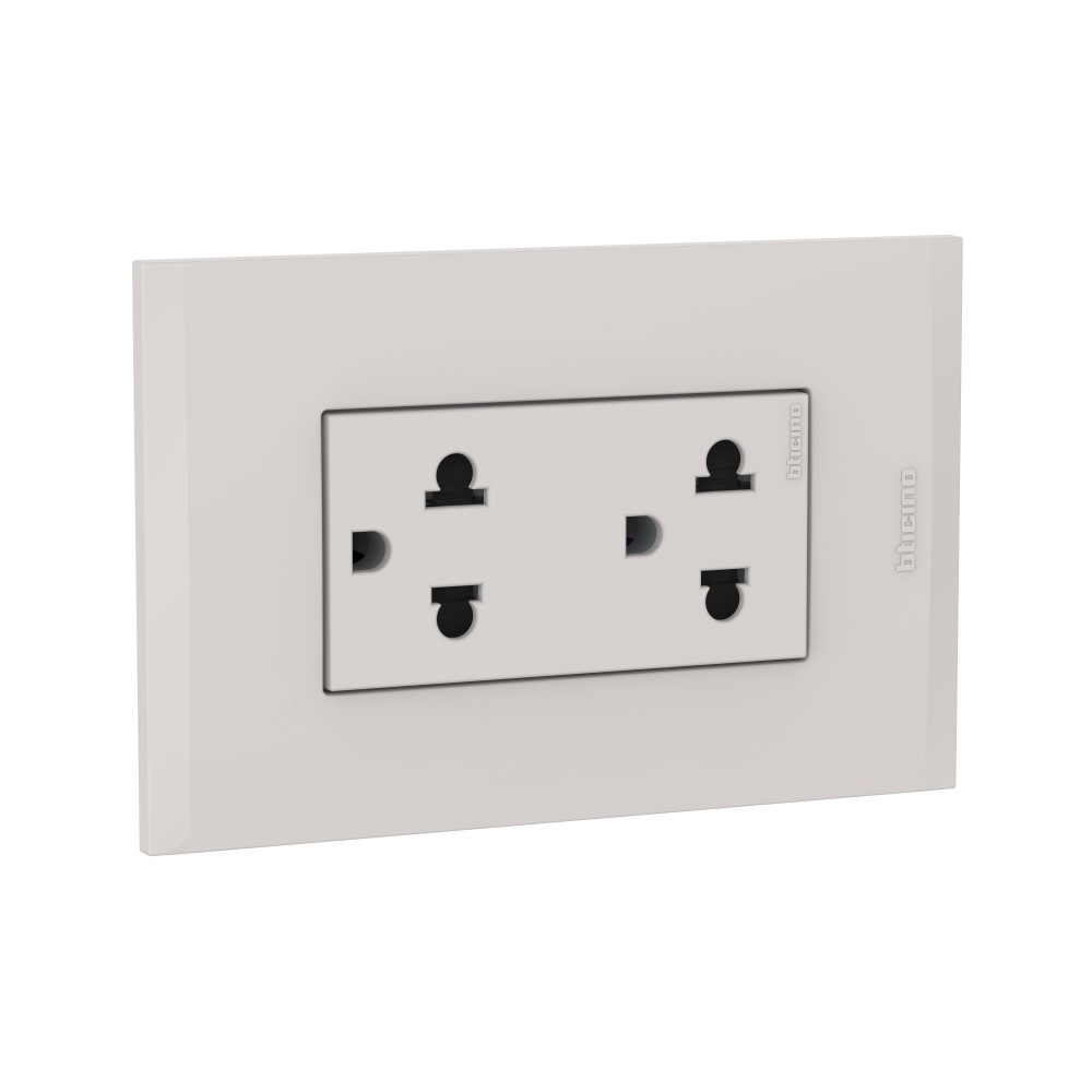 TOMACORRIENTE DUPLEX UNIVERSAL ARENA 2P+T 16A 250V C/PLACA ARENA MODUS4 AH2212TREH