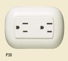 TOMACORRIENTE ADOS DOBLE AMERICANO MARFIL 2P+T 15A 250V OVAL P38