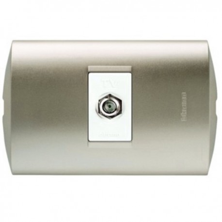TOMA COAXIAL TV TIPO F 1 MOD BLANCO PLACA PERLA  MODUS STYLE AE2152EBNA