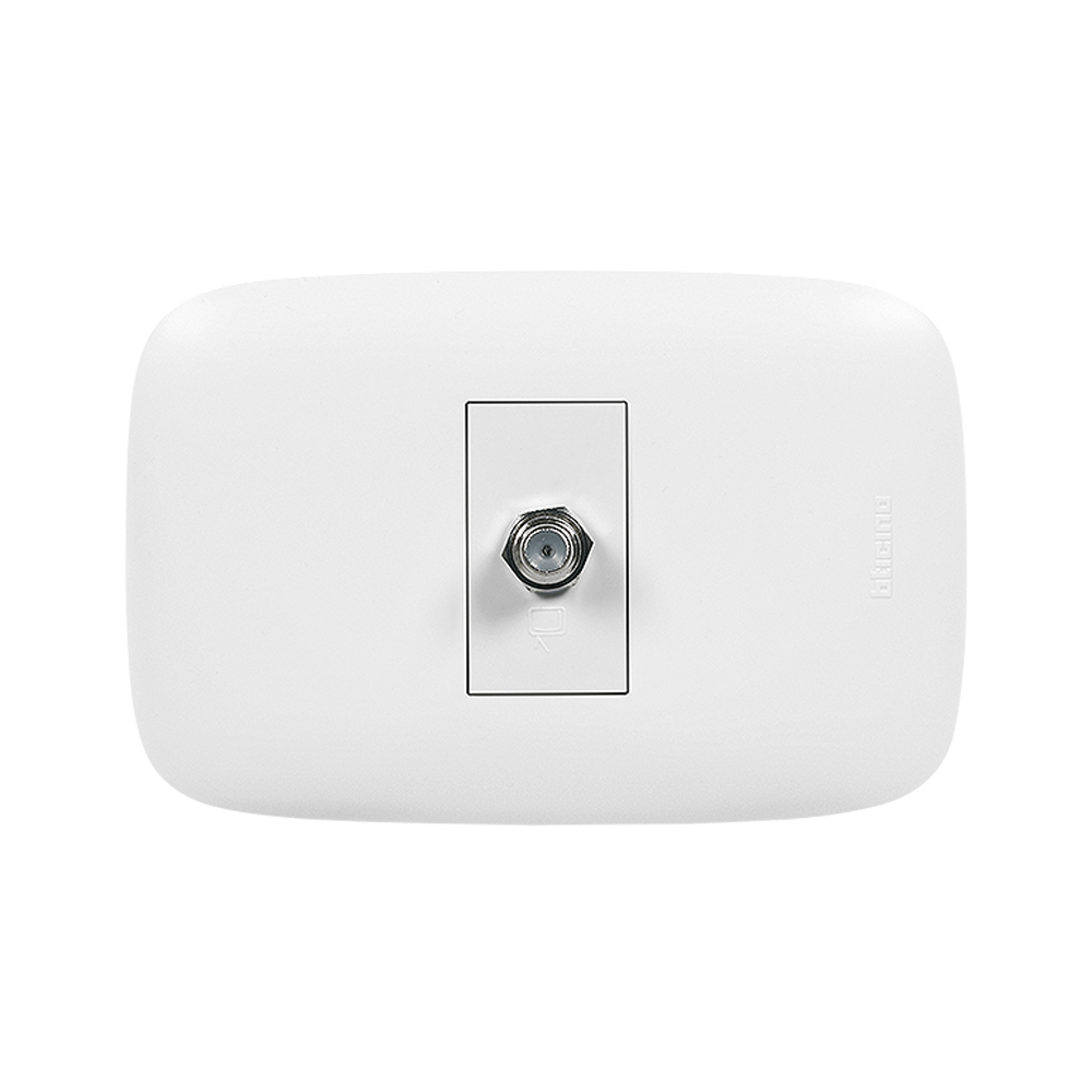 TOMA COAXIAL TV TIPO F 1 MOD BLANCO PLACA BLANCA DOMINO SENCIA AP1152
