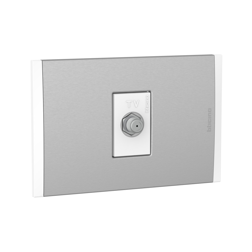 TOMA COAXIAL TV 1 MOD BLANCO PLACA ALUM TITANIO BL MODUS4 AH2152E1BMT