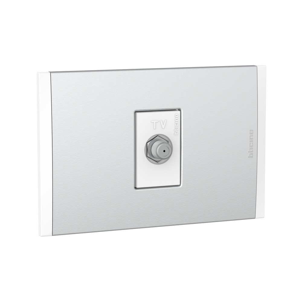 TOMA COAXIAL TV 1 MOD BLANCO PLACA ALUM NATURAL MODUS4 AH2152E1BMN
