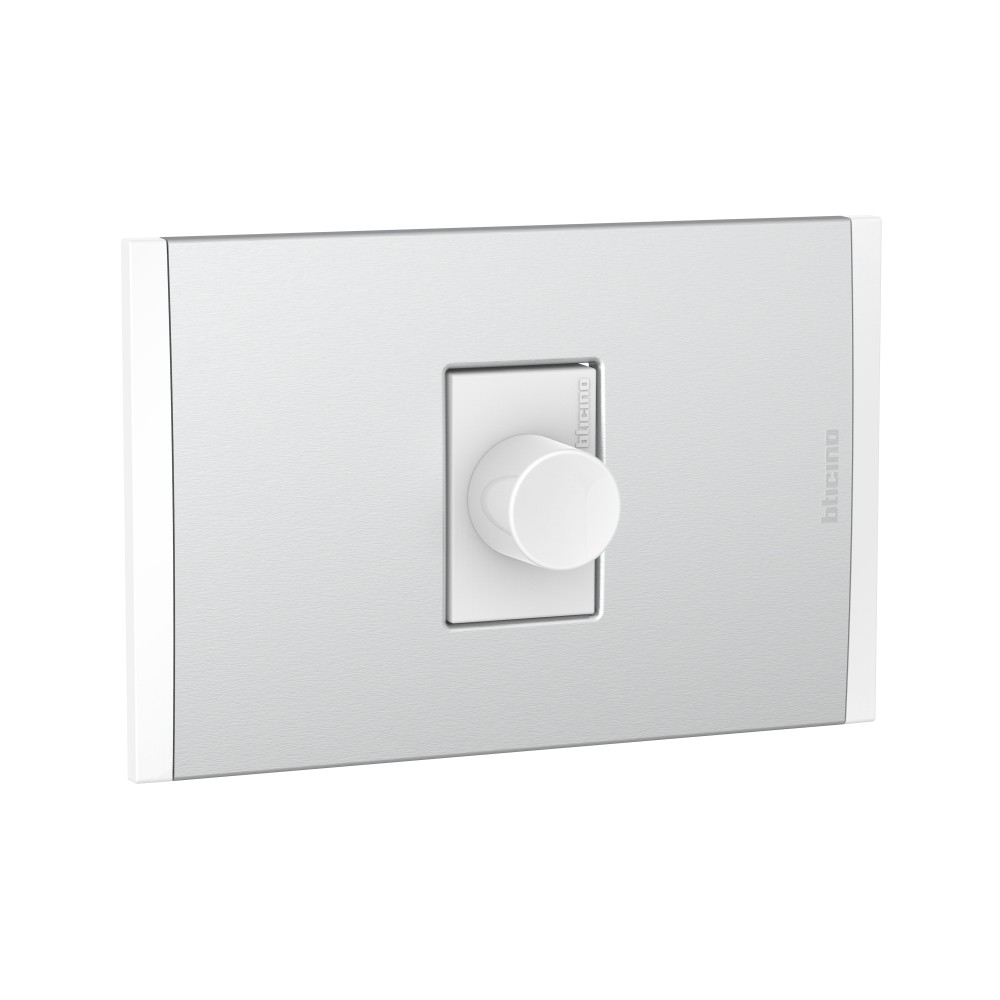 DIMMER UNIVERSAL 1 MOD BLANCO 230VAC C/PLACA ALUMINIO NATURAL AH2156EBMN