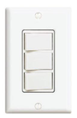 INTERRUPTOR TRIPLE 3 VIAS BLANCO 120V 15A PLACA BLANCA DECORA 1755W