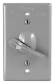 INTERRUPTOR SIMPLE HERMETICO GRIS 125V 15A PLACA GRIS 1432