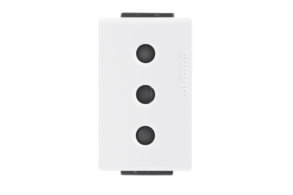 DADO TOMACORRIENTE BIPASO 1 MOD BLANCO 2P+T 10A 250V MODUS STYLE AE2113EB