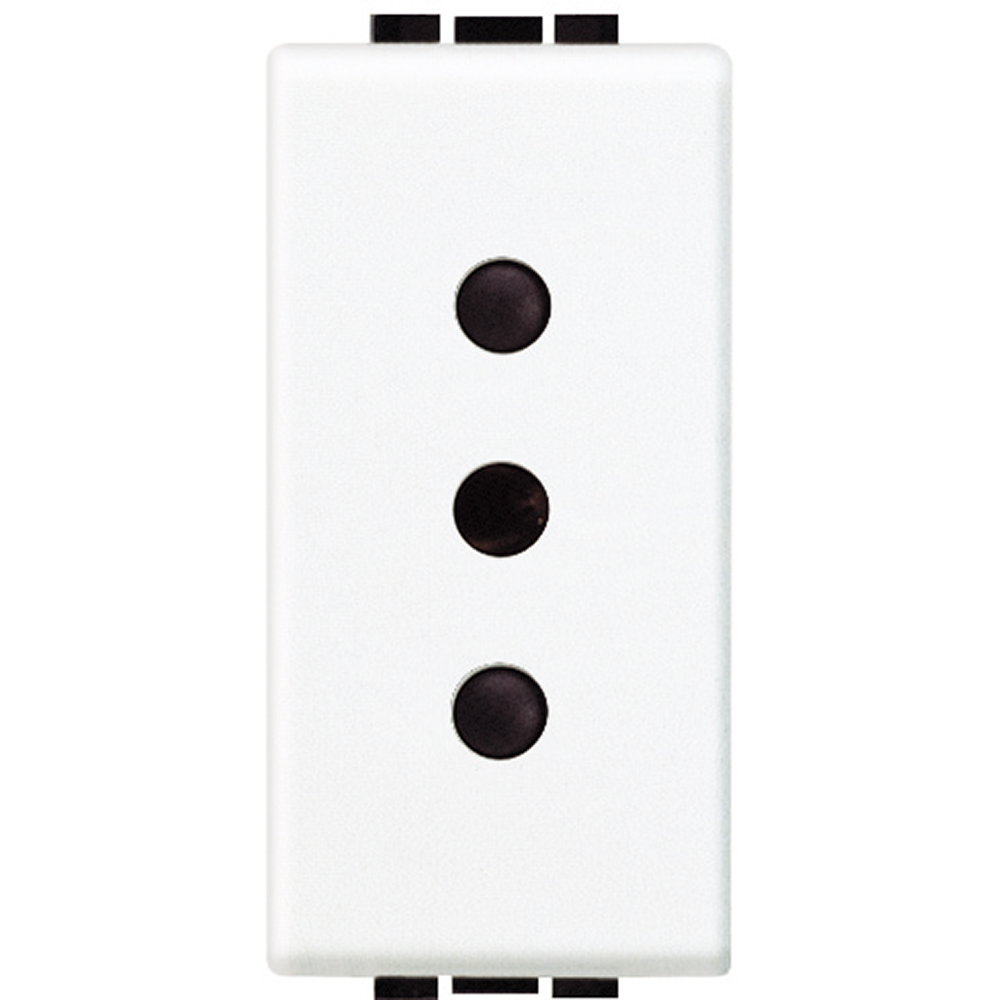DADO TOMACORRIENTE 3 EN LINEA 1 MOD BLANCO 2P+T 10A 250V LIVINGLIGHT N4113