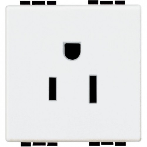 DADO TOMACORRIENTE AMERICANO 2 MOD BLANCO 2P+T 15A 250V LIVINGLIGHT N4128S