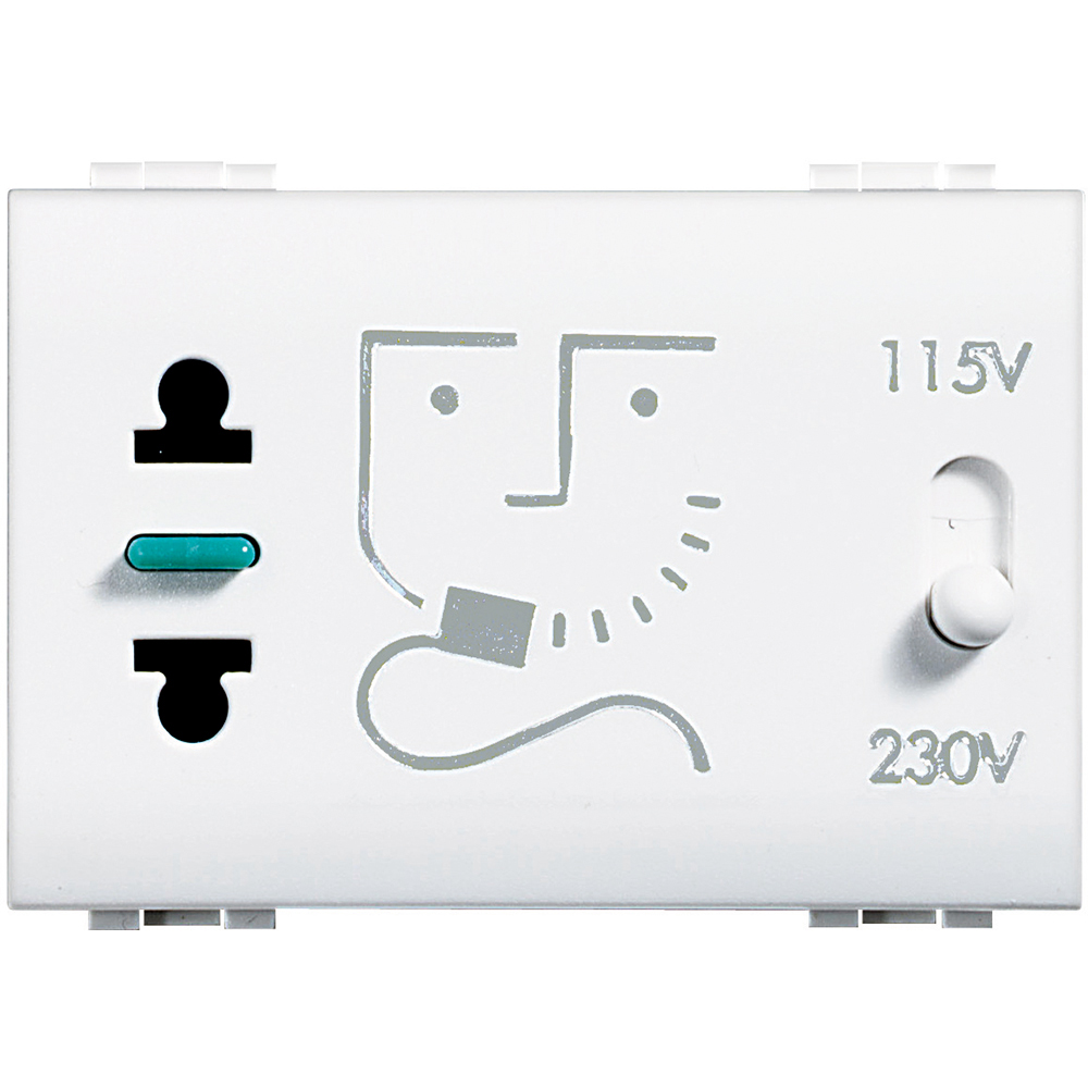 TOMA UNIV. P/RASURADOR 115/230V. 3MOD 20VA LIGHT N4177