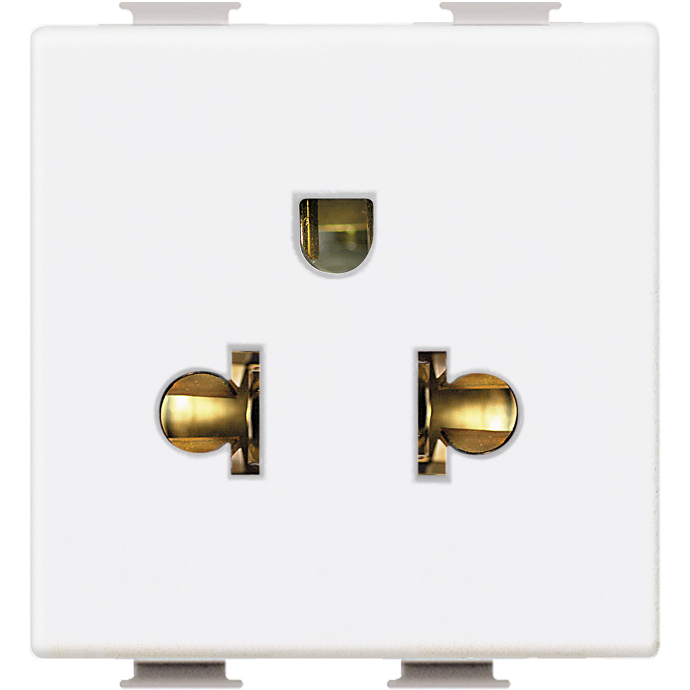 DADO TOMACORRIENTE UNIVERSAL 2 MOD BLANCO 2P+T 16A 250V MATIX AM5025T