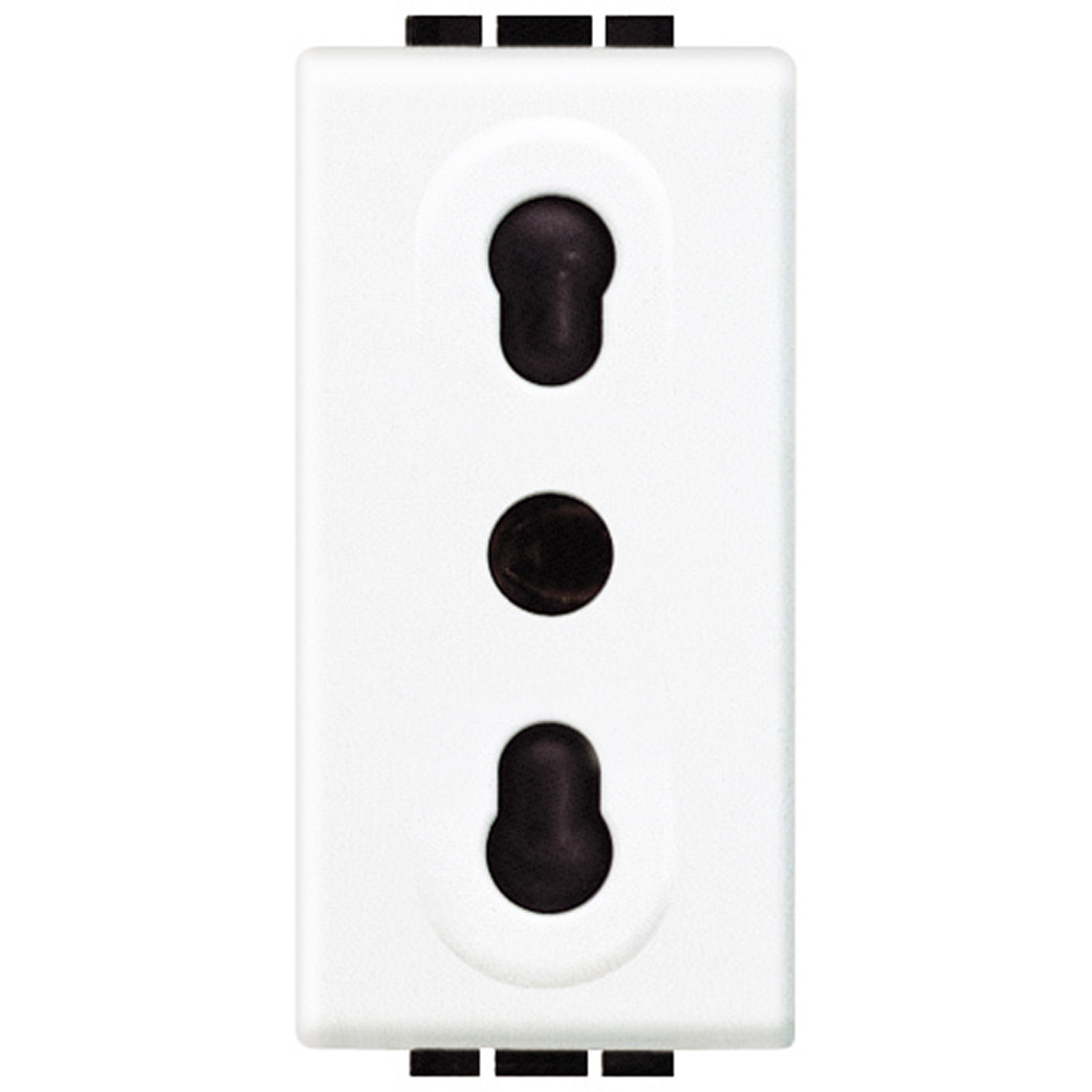 DADO TOMACORRIENTE BIPASO 1 MOD BLANCO 2P+T 10/16A 250V LIVINGLIGHT N4180