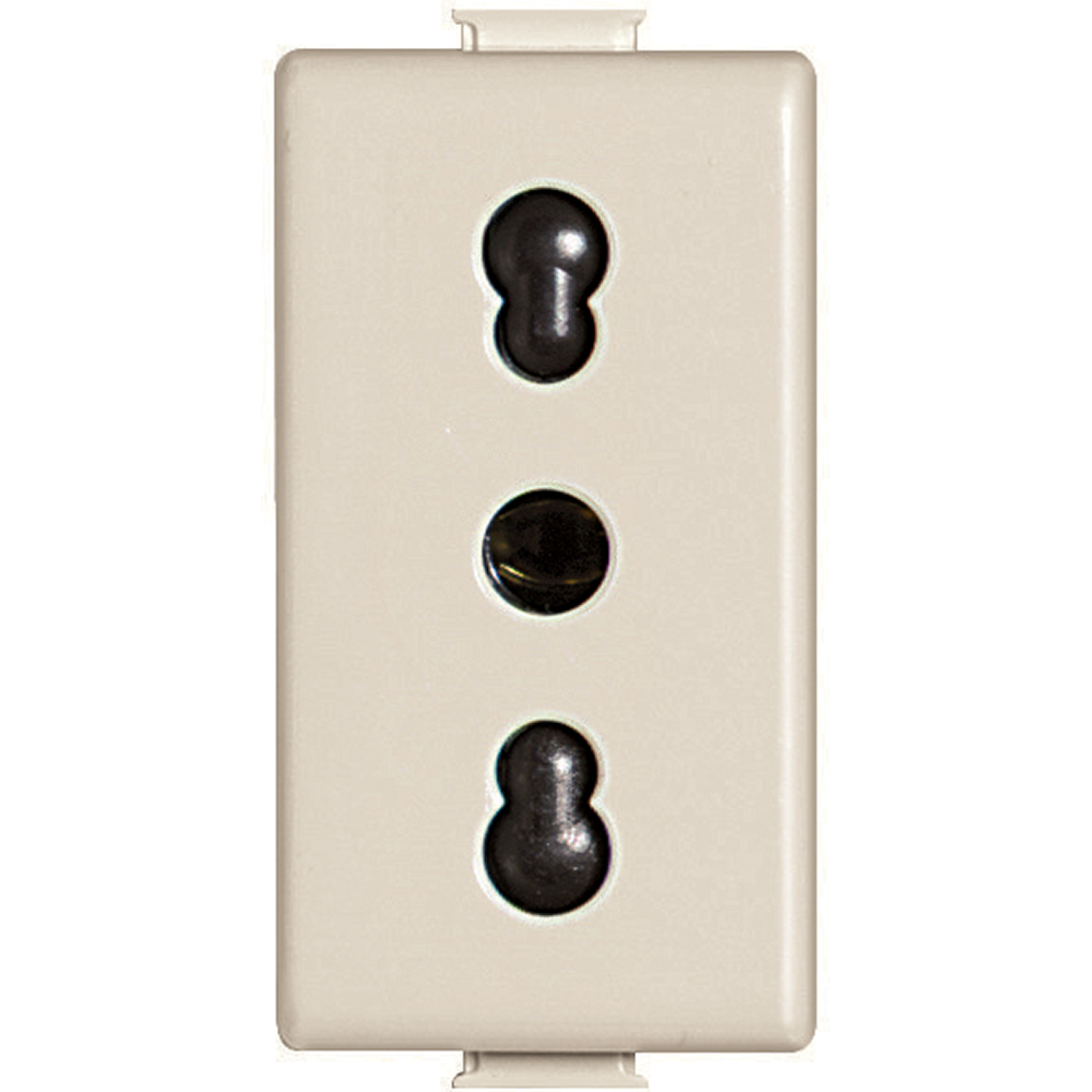 DADO TOMACORRIENTE BIPASO 1 MOD MARFIL 2P+T 10/16A 250V MATIX A5180
