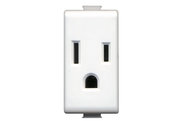 DADO TOMACORRIENTE 1 MOD BLANCO 2P+T 15A 250V MATIX AM5028TS