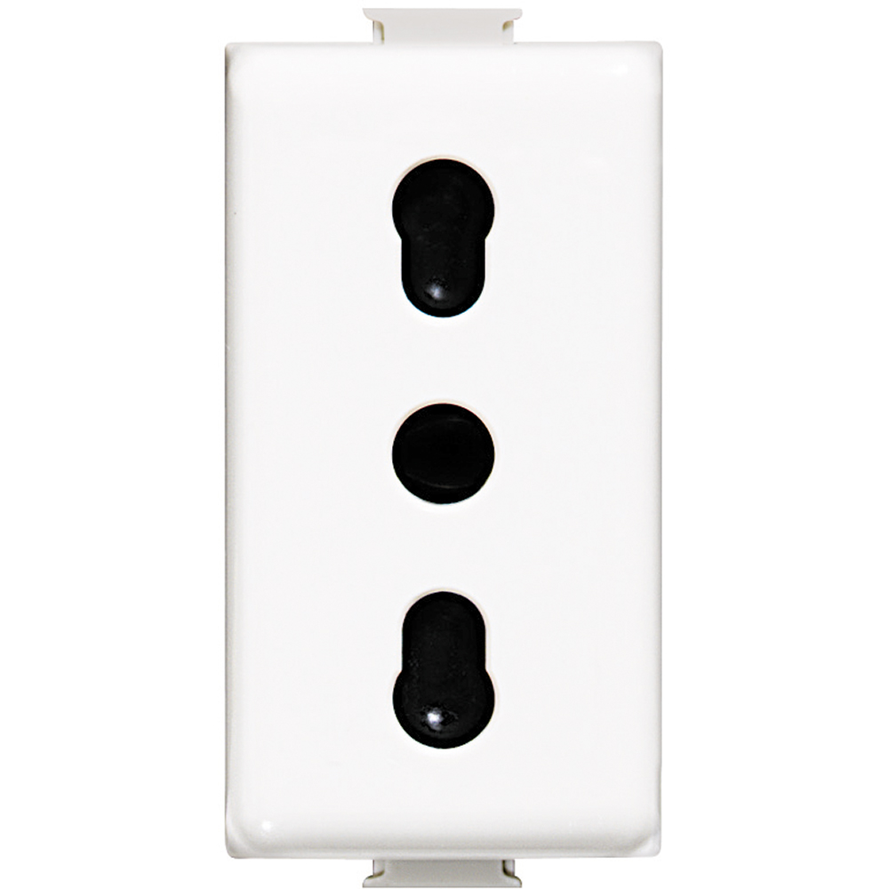 DADO TOMACORRIENTE BIPASO 1 MOD BLANCO 2P+T 16A 250V MATIX AM5180