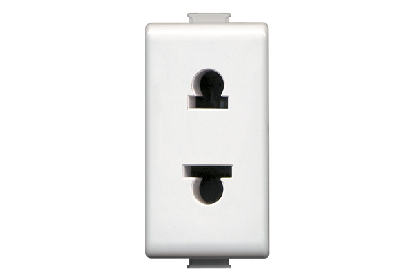 DADO TOMACORRIENTE UNIVERSAL 1 MOD BLANCO 2P 16A 127/250V MATIX AM5025S