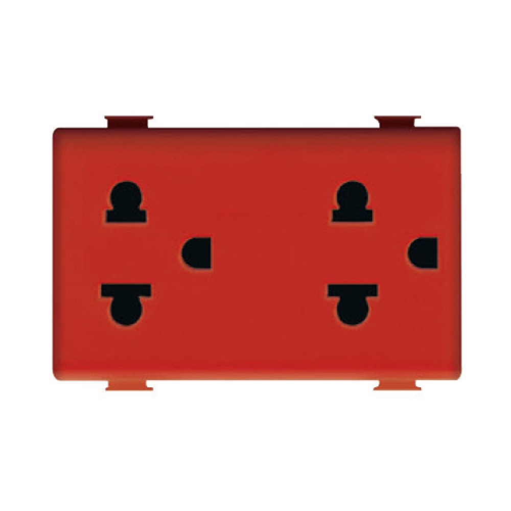 DADO TOMACORRIENTE UNIVERSAL 3 MOD ROJO 2P+T 16A 250V MATIX AM5025DR