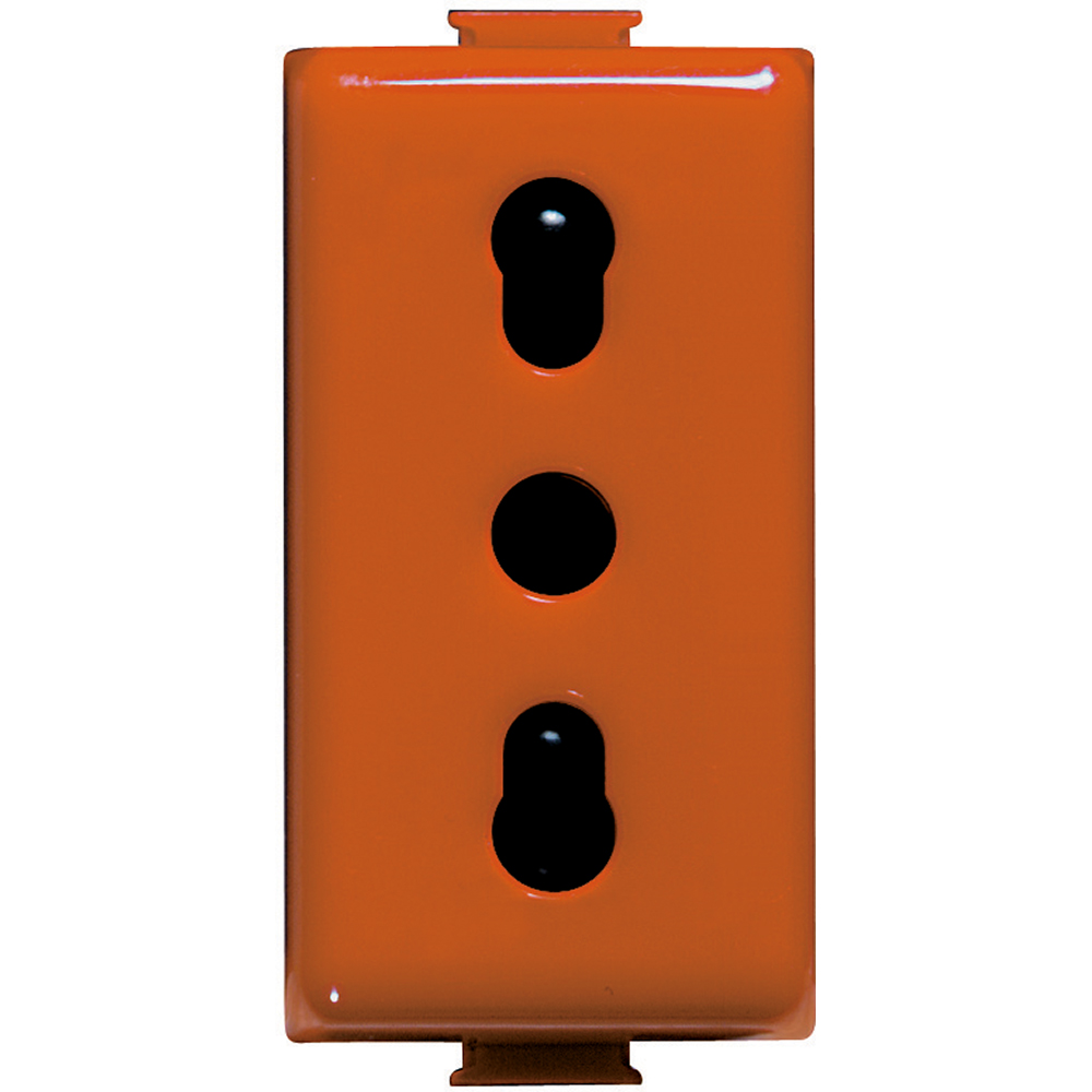 DADO TOMACORRIENTE BIPASO 1 MOD NARANJA 2P+T 10/16A 250V MATIX A5180A